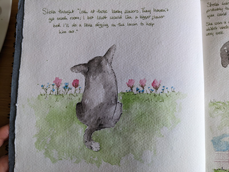 Watercolour children's illustration dog story picturebook artist and illustrator Shrewsbury Shropshire Laurie trenfield