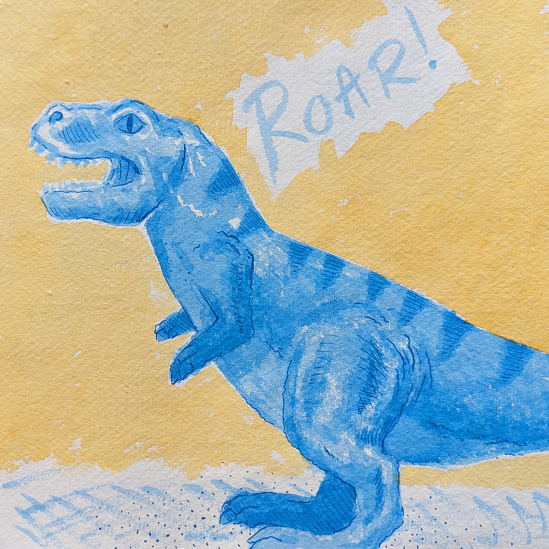 Dinosaur t-rex tyrannosaurus rex children's illustration artist and illustrator Laurie Trenfield story non-fiction shrewsbury